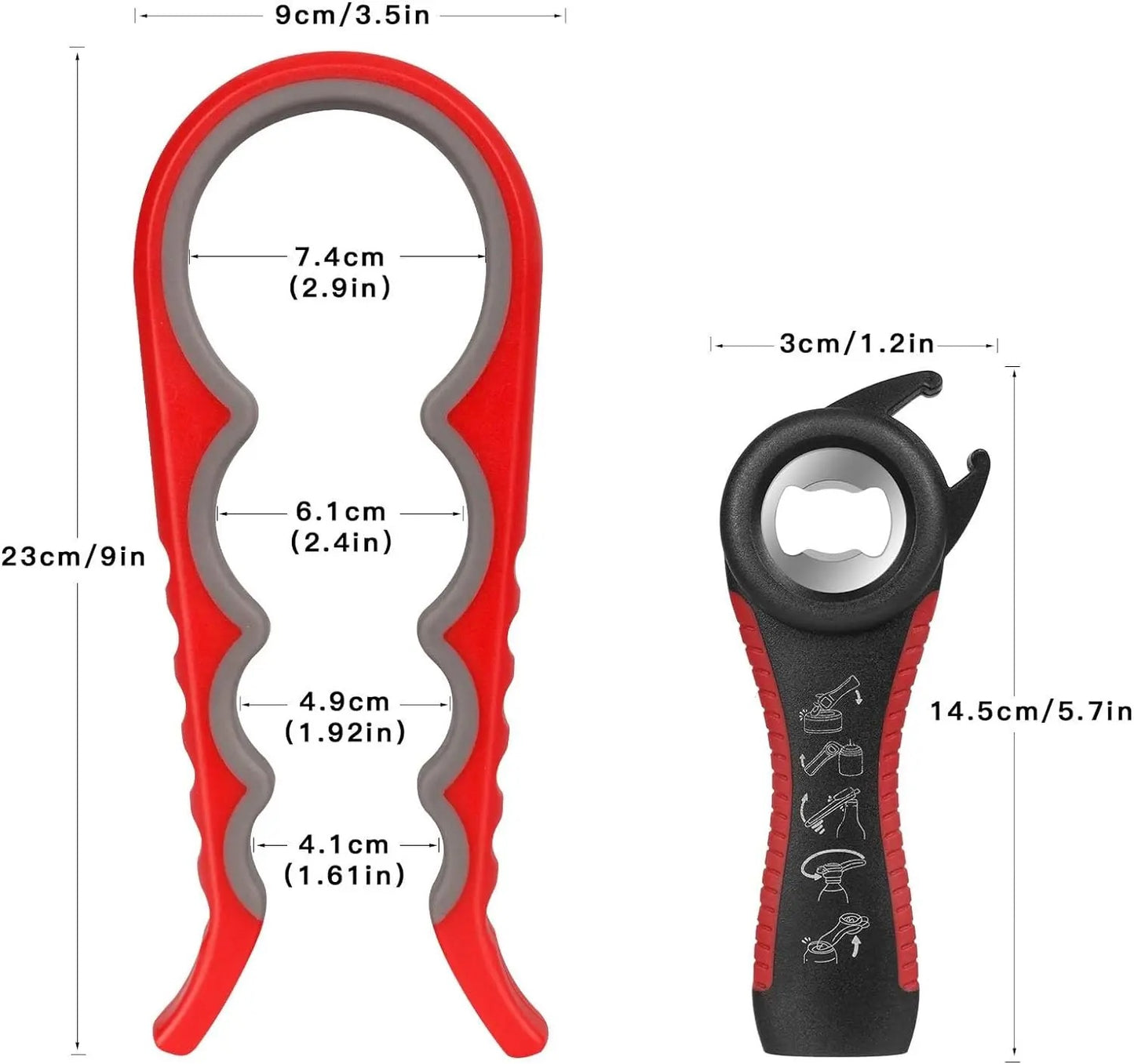 2PCS 5 in 1 Can Jar Bottle Opener Tool Set