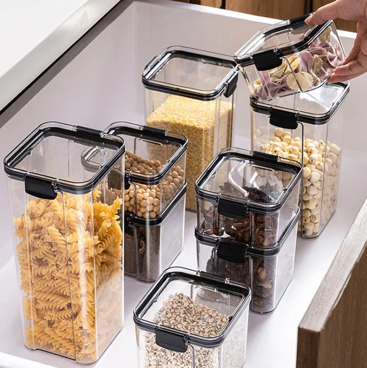 Stackable Airtight Leak Proof Food Storage Container Box With Lids For Kitchen Organization