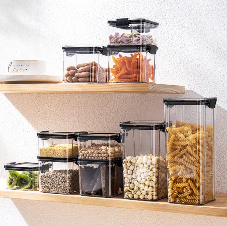 Stackable Airtight Leak Proof Food Storage Container Box With Lids For Kitchen Organization