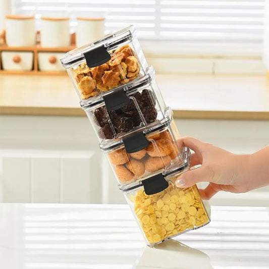 Stackable Airtight Leak Proof Food Storage Container Box With Lids For Kitchen Organization